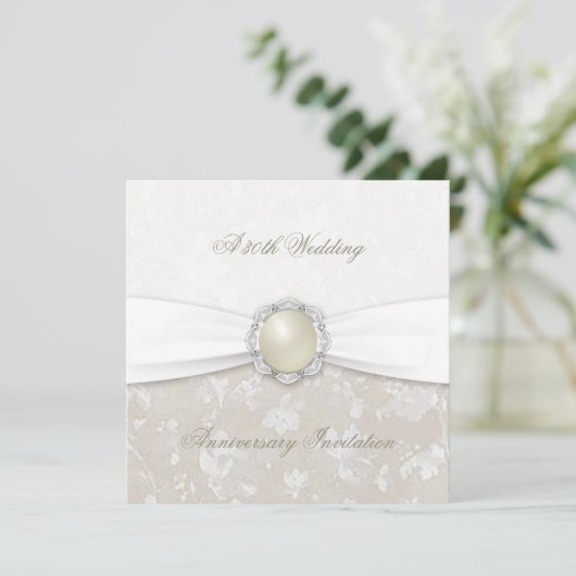 ダマスク 30周年結婚記念日招待状 招待状 (スタンド正面)