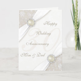 ダマスク 30周年 結婚記念日 グリーティングカード