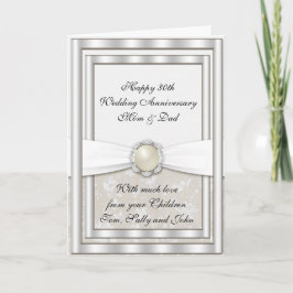 ダマスク 30周年 結婚記念日 グリーティングカード