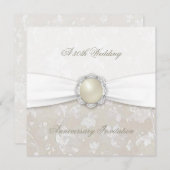 ダマスク 30周年 結婚記念日 招待状 (正面/裏面)