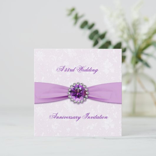 ダマスク 33周年 結婚記念日 招待状 (スタンド正面)