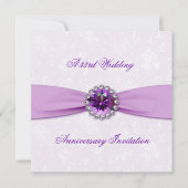 ダマスク 33周年 結婚記念日 招待状 (正面)