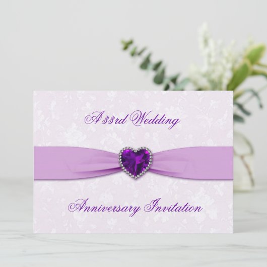 ダマスク 33周年 結婚記念日 招待状 (スタンド正面)