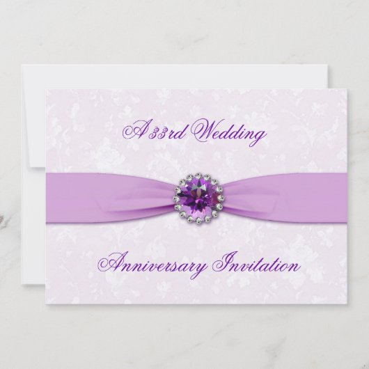 ダマスク 33周年 結婚記念日 招待状 (正面)