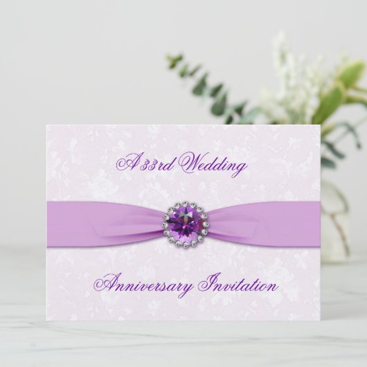 ダマスク 33周年 結婚記念日 招待状 (スタンド正面)