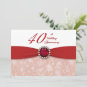 ダマスク 40周年結婚記念日招待状 招待状 (スタンド正面)