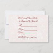 ダマスク 40周年結婚記念日招待状 招待状 (裏面)