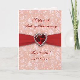 ダマスク 40周年 結婚記念日 デザイン カード