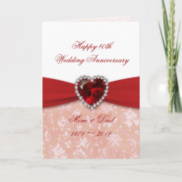 ダマスク 40周年 結婚記念日 デザイン カード
