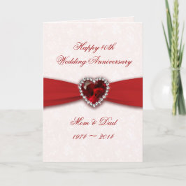 ダマスク 40周年 結婚記念日 デザイン カード