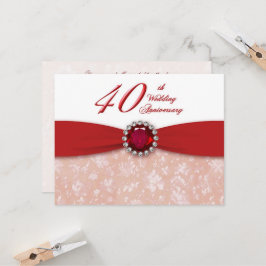 ダマスク 40周年 結婚記念日 招待状