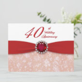 ダマスク 40周年 結婚記念日 招待状 (スタンド正面)