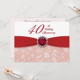 ダマスク 40周年 結婚記念日 招待状
