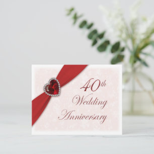 ダマスク 40周年 結婚記念日 招待状