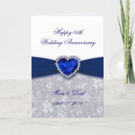 ダマスク 45周年 結婚記念日 グリーティングカード