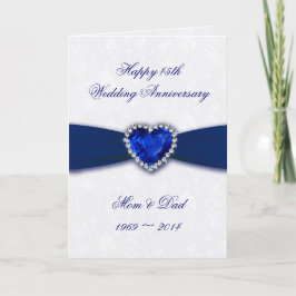 ダマスク 45周年 結婚記念日 グリーティングカード