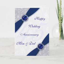 ダマスク 45周年 結婚記念日 グリーティングカード