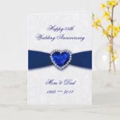 ダマスク 45周年 結婚記念日 グリーティングカード (黄色い花)