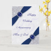 ダマスク 45周年 結婚記念日 グリーティング カード (黄色い花)