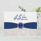ダマスク 45周年 結婚記念日 招待状 (スタンド正面)