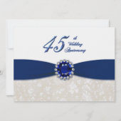 ダマスク 45周年 結婚記念日 招待状 (正面)