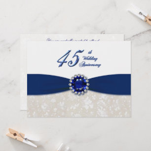 ダマスク 45周年 結婚記念日 招待状