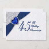 ダマスク 45周年 結婚記念日 招待状 (正面)