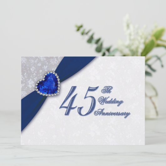 ダマスク 45周年 結婚記念日 招待状 (スタンド正面)