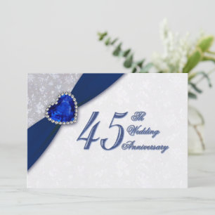 ダマスク 45周年 結婚記念日 招待状