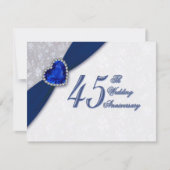 ダマスク 45周年 結婚記念日 招待状 (正面)