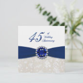 ダマスク 45周年 結婚記念日 招待状 (スタンド正面)