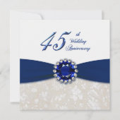 ダマスク 45周年 結婚記念日 招待状 (正面)