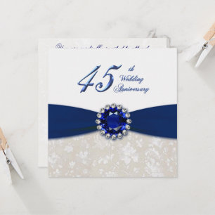 ダマスク 45周年 結婚記念日 招待状