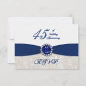 ダマスク 45周年 結婚記念日 招待状 (正面)
