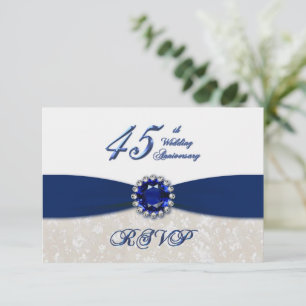 ダマスク 45周年 結婚記念日 招待状