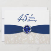 ダマスク 45周年 結婚記念日 招待状 (正面)