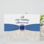 ダマスク 45周年 結婚記念日 招待状 (スタンド正面)