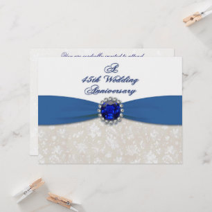 ダマスク 45周年 結婚記念日 招待状