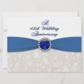 ダマスク 45周年 結婚記念日 招待状 (正面)