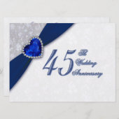 ダマスク 45周年 結婚記念日 招待状 (正面/裏面)