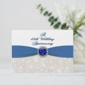 ダマスク 45周年 結婚記念日 返信 ご案内 招待状 (スタンド正面)