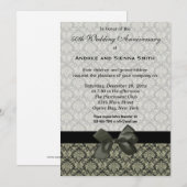 ダマスク 50周年 結婚記念日 招待状 (正面/裏面)