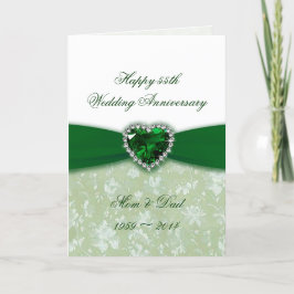 ダマスク 55周年結婚記念日 カード