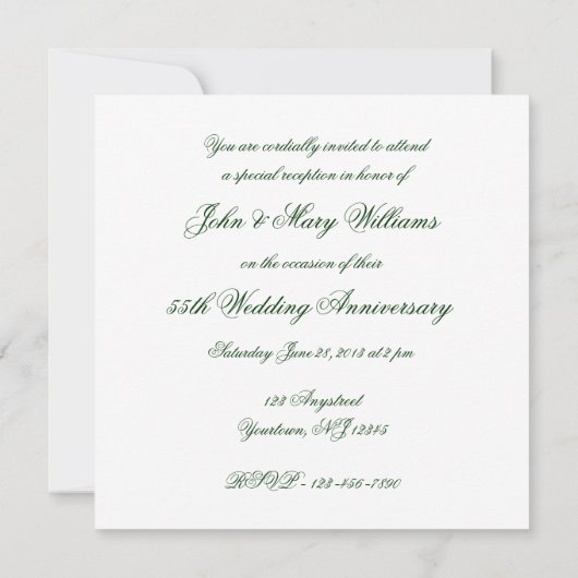 ダマスク 55周年 結婚記念日 招待状 (裏面)