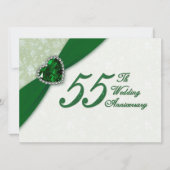 ダマスク 55周年 結婚記念日 招待状 (正面)