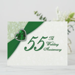 ダマスク 55周年 結婚記念日 招待状