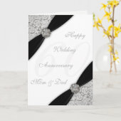 ダマスク 60周年 結婚記念日 グリーティングカード (黄色い花)