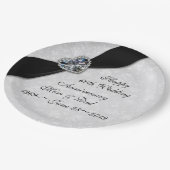 ダマスク 60周年 結婚記念日 ペーパープレート (アングル)