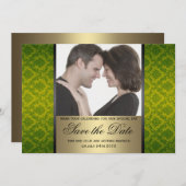 ダマスク Save the Date フォト セーブザデート (正面/裏面)