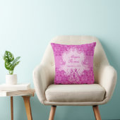 ダマスクmauve記念結婚の写真枕 クッション (椅子)